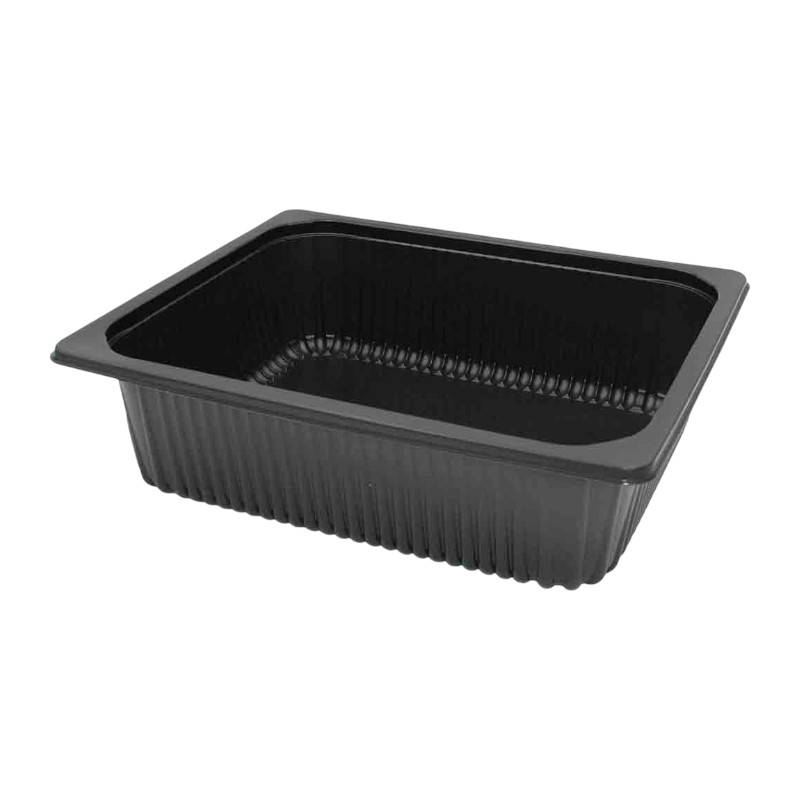 Ravier Gastro 1/2 PP noir rectangulaire - Ecoline - 325 x 265 x 80mm - 96 pièces